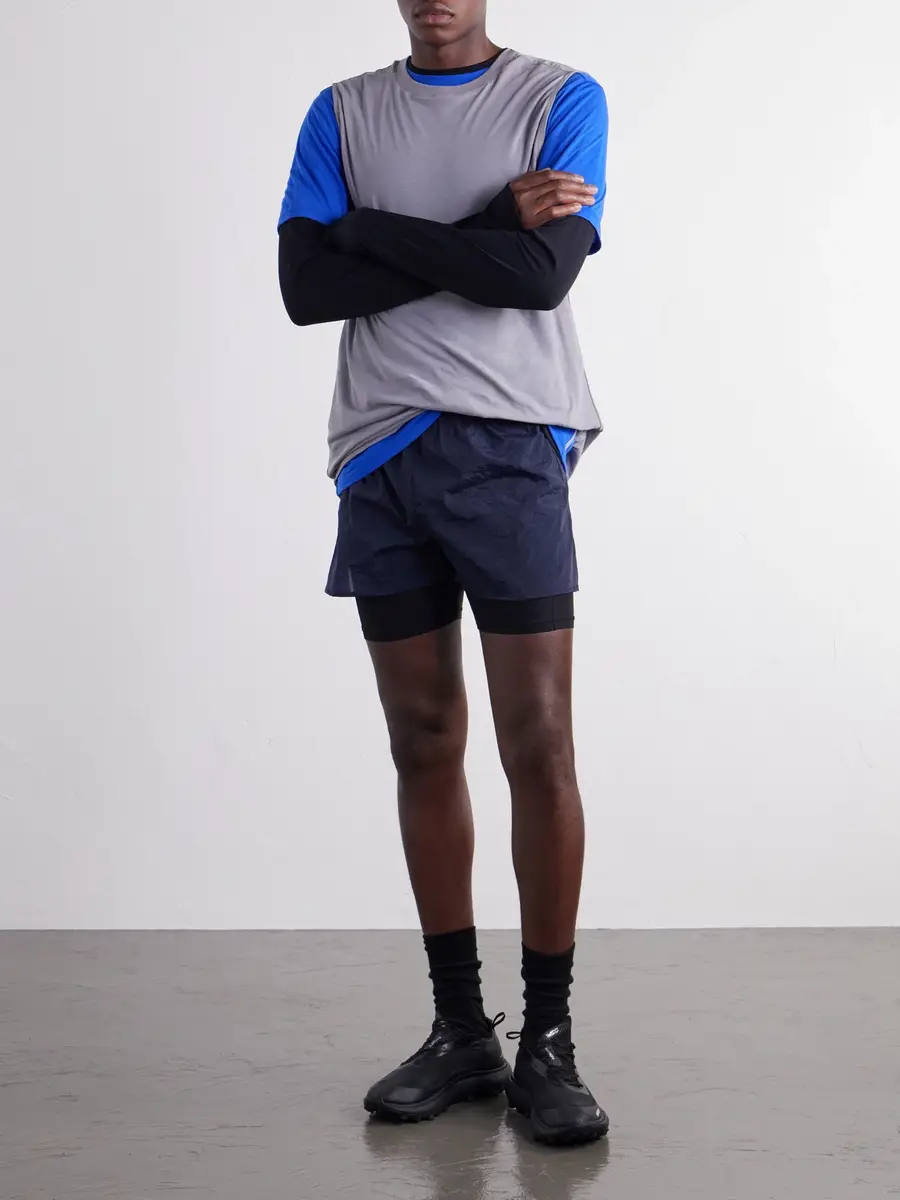 Literary Sport Myles Layered Shell and Stretch-Jersey Running Shorts - Men | Thumbnail 2