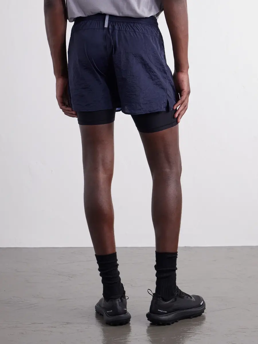 Literary Sport Myles Layered Shell and Stretch-Jersey Running Shorts - Men | Thumbnail 4