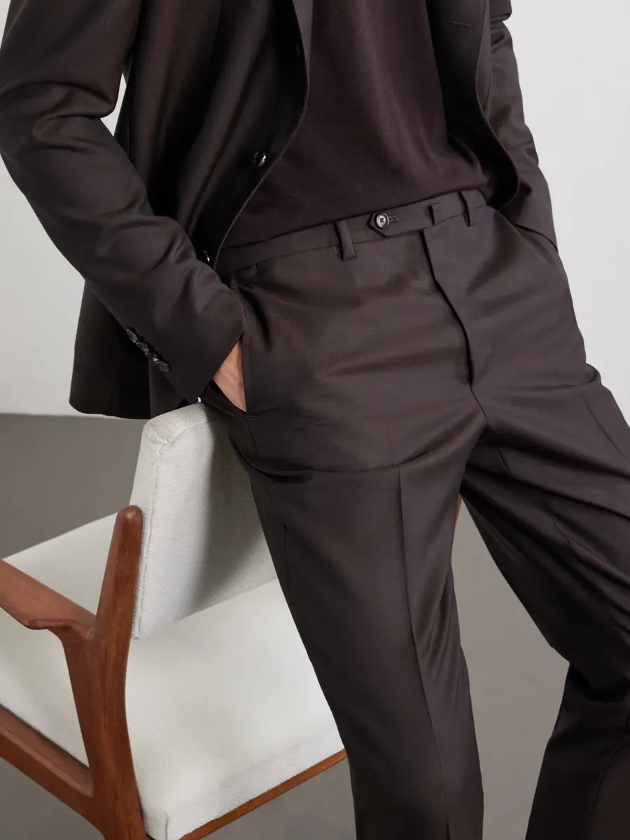 De Petrillo Tapered Virgin Wool Suit Trousers - Men | Thumbnail 5 De Petrillo Tapered Virgin Wool Suit Trousers - Men | Thumbnail 5