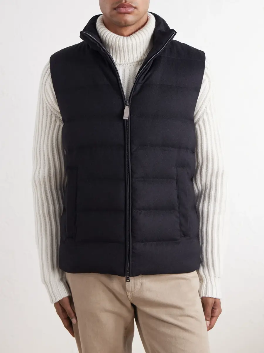 HERNO Quilted Silk and Cashmere-Blend Gilet - Men | Thumbnail 3 HERNO Quilted Silk and Cashmere-Blend Gilet - Men | Thumbnail 3