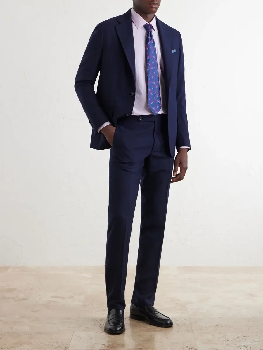 De Petrillo Tapered Virgin Wool Suit Trousers - Men | Thumbnail 2