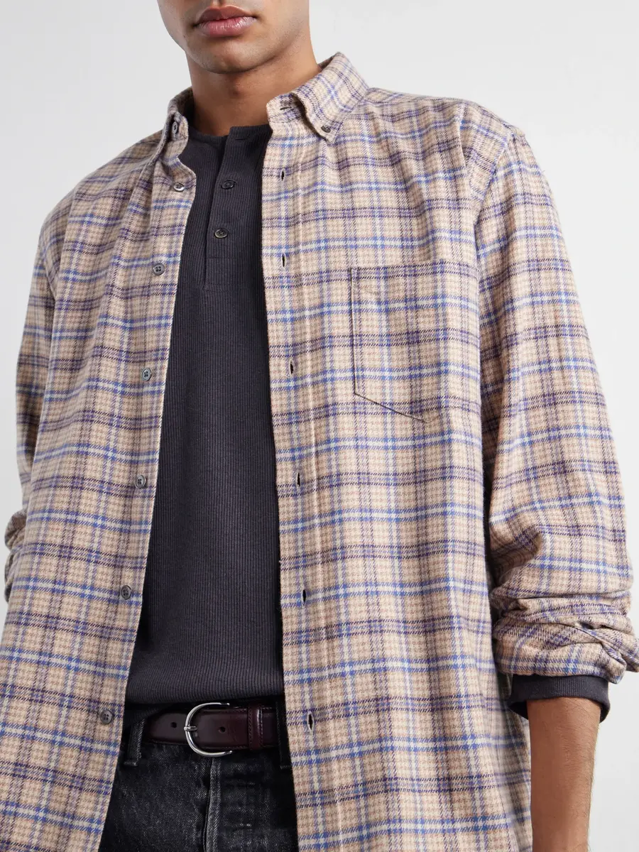 Portuguese Flannel Cedar Checked Cotton-Flannel Shirt - Men | Thumbnail 5 Portuguese Flannel Cedar Checked Cotton-Flannel Shirt - Men | Thumbnail 5