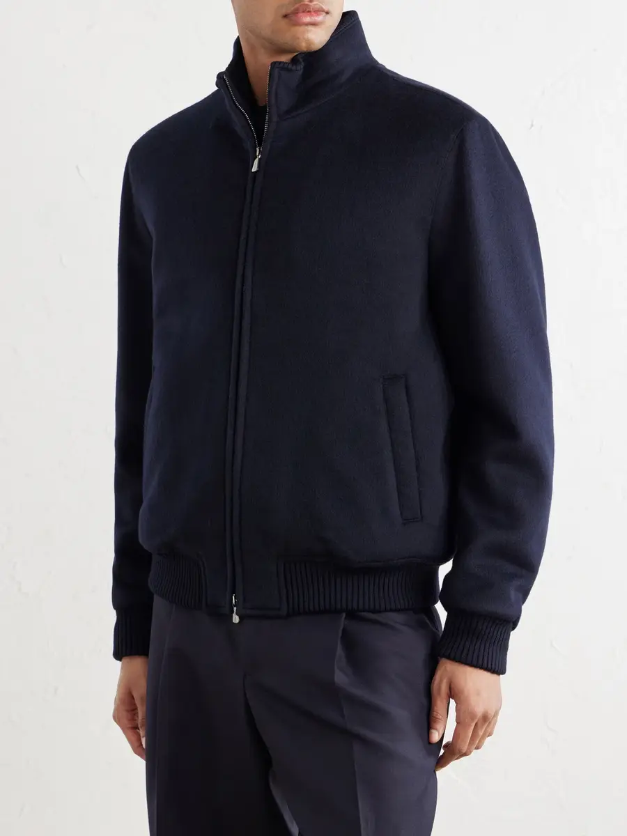 Thom Sweeney Wool and Cashmere-Blend Flannel Bomber Jacket - Men | Thumbnail 3 Thom Sweeney Wool and Cashmere-Blend Flannel Bomber Jacket - Men | Thumbnail 3