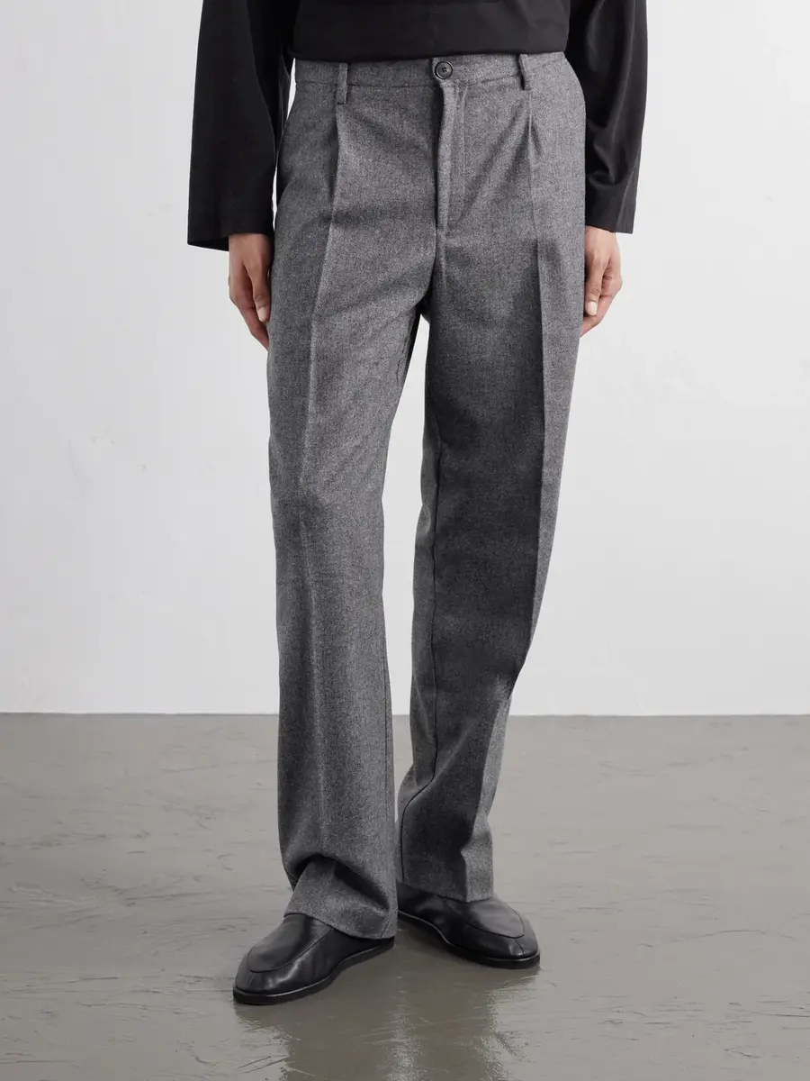 Portuguese Flannel Terroir Straight-Leg Pleated Wool-Twill Trousers - Men | Thumbnail 3