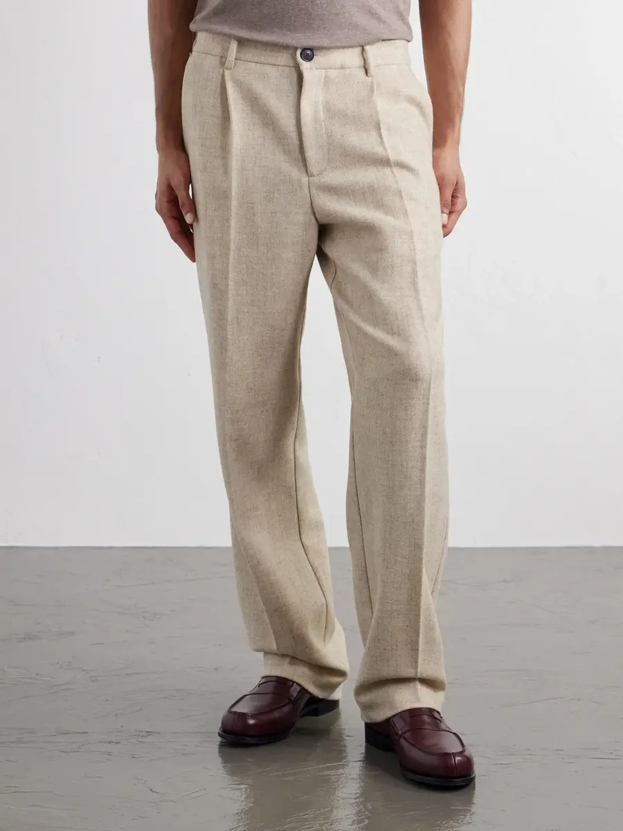 Portuguese Flannel Terroir Straight-Leg Pleated Wool-Twill Trousers - Men | Thumbnail 3