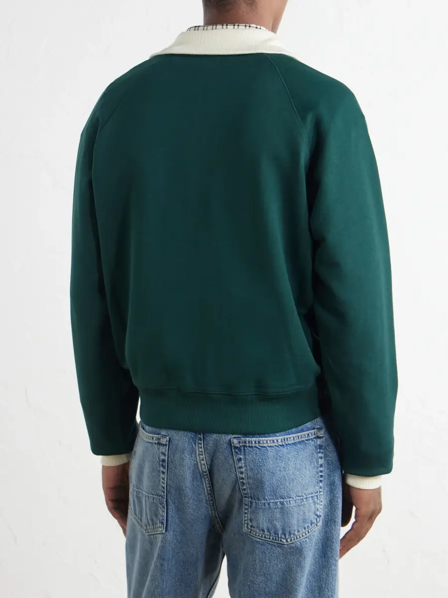 AMI PARIS Logo-Embroidered Cotton-Jersey Zip-Up Sweatshirt - Men | Thumbnail 4