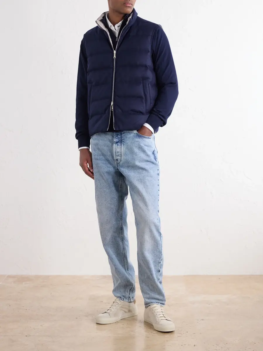 ELEVENTY Reversible Padded Cashmere-Blend and Wool-Blend Gilet - Men | Thumbnail 2