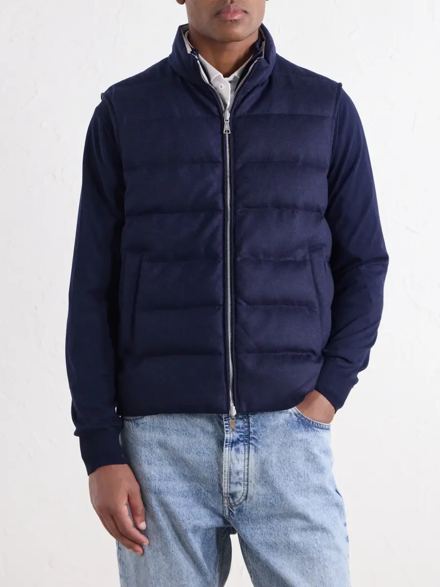 ELEVENTY Reversible Padded Cashmere-Blend and Wool-Blend Gilet - Men | Thumbnail 3
