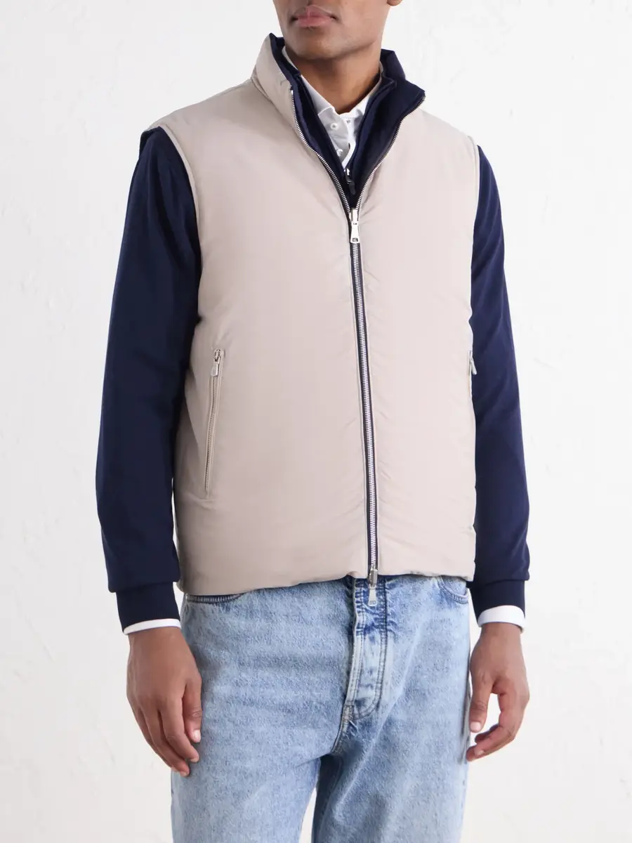 ELEVENTY Reversible Padded Cashmere-Blend and Wool-Blend Gilet - Men | Thumbnail 5