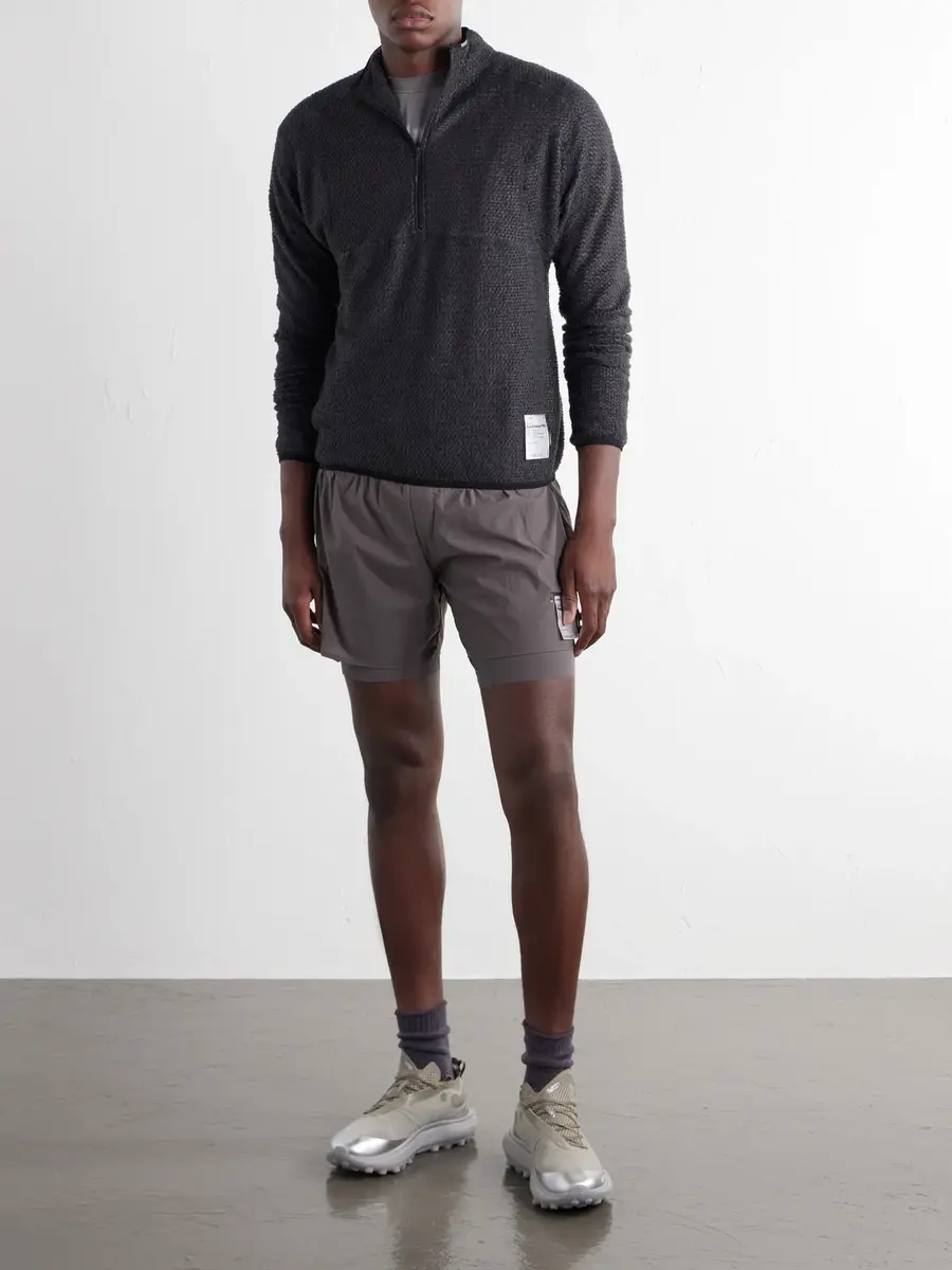 Satisfy Logo-Print FuzzFleece™ Half‑Zip Running Top - Men | Thumbnail 2 Satisfy Logo-Print FuzzFleece™ Half‑Zip Running Top - Men | Thumbnail 2