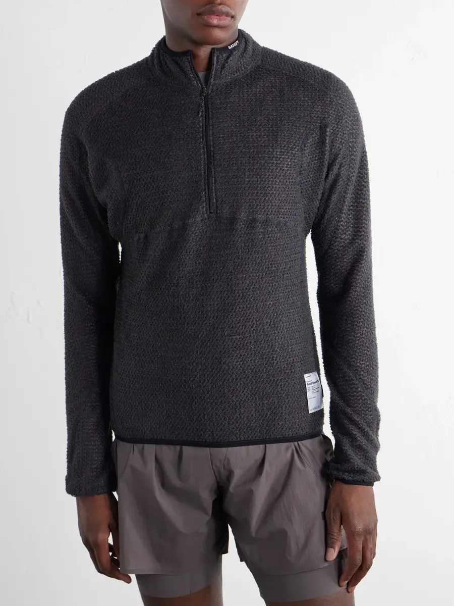 Satisfy Logo-Print FuzzFleece™ Half‑Zip Running Top - Men | Thumbnail 3 Satisfy Logo-Print FuzzFleece™ Half‑Zip Running Top - Men | Thumbnail 3