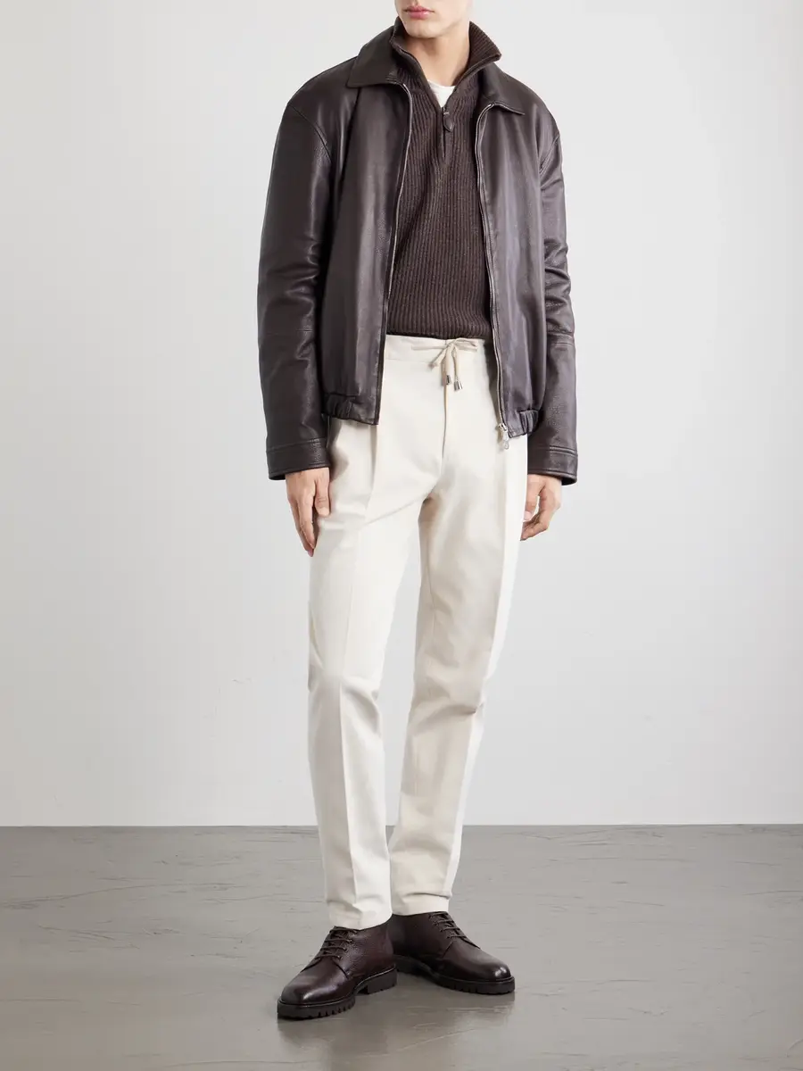 De Petrillo Straight-Leg Pleated Cotton-Twill Trousers - Men | Thumbnail 2 De Petrillo Straight-Leg Pleated Cotton-Twill Trousers - Men | Thumbnail 2