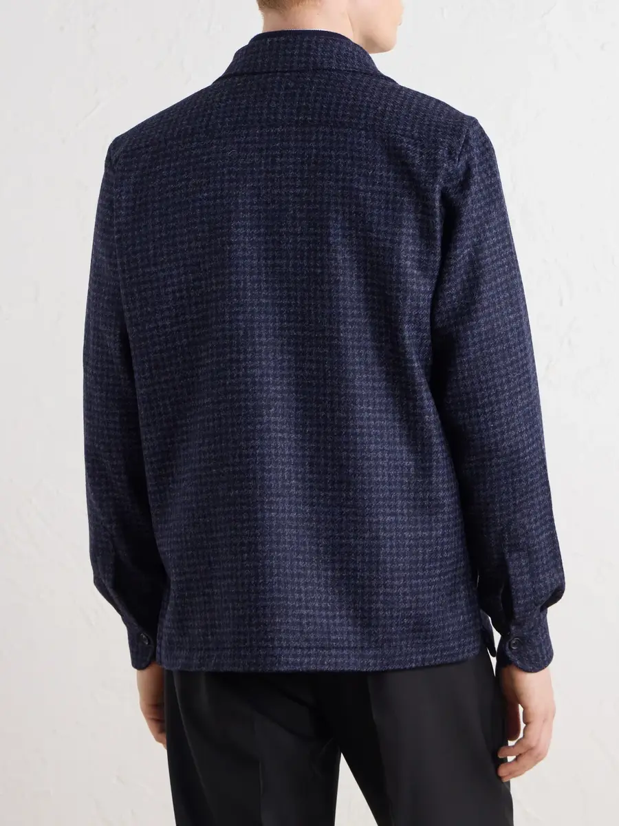De Petrillo Houndstooth Virgin Wool Overshirt - Men | Thumbnail 4