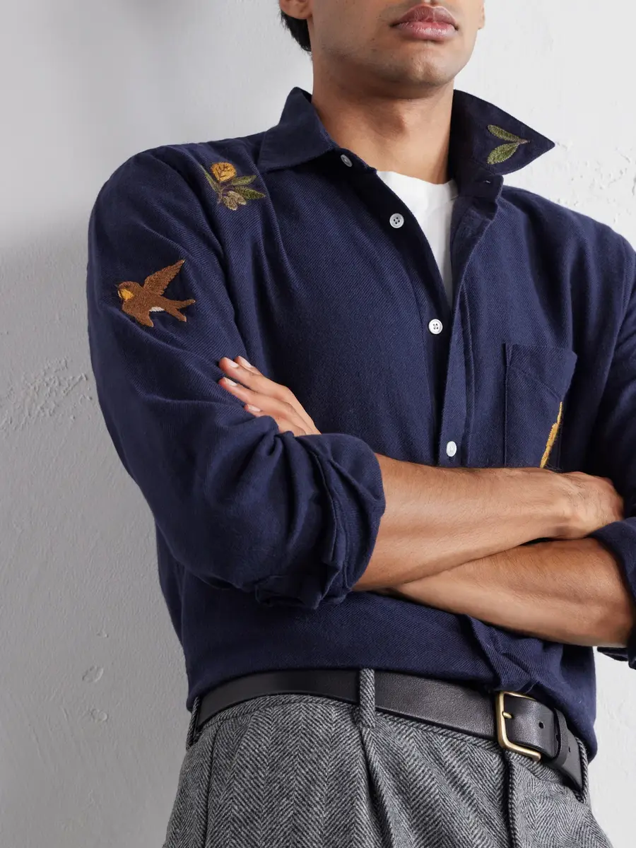 Portuguese Flannel Embroidered Cotton-Flannel Shirt - Men | Thumbnail 5 Portuguese Flannel Embroidered Cotton-Flannel Shirt - Men | Thumbnail 5