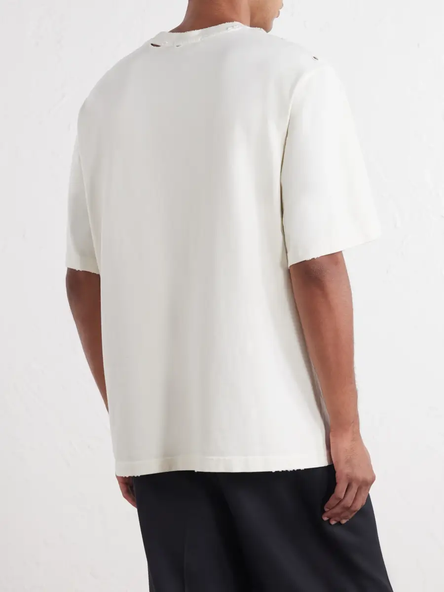 Willy Chavarria Ciudame Madresita Printed Distressed Cotton-Jersey T-Shirt - Men | Thumbnail 4