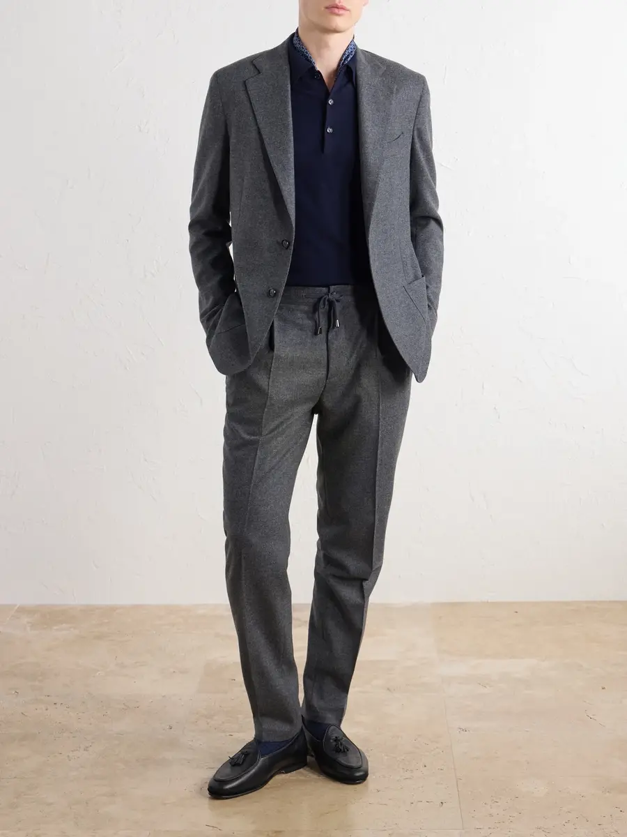 De Petrillo Straight-Leg Wool and Cashmere-Blend Drawstring Suit Trousers - Men | Thumbnail 2 De Petrillo Straight-Leg Wool and Cashmere-Blend Drawstring Suit Trousers - Men | Thumbnail 2