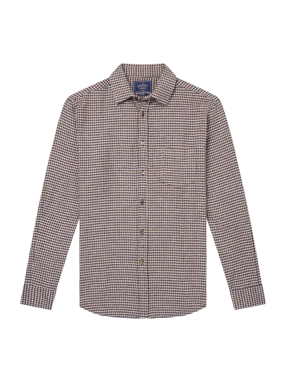 Portuguese Flannel Houndstooth Organic Cotton-Flannel Shirt - Men