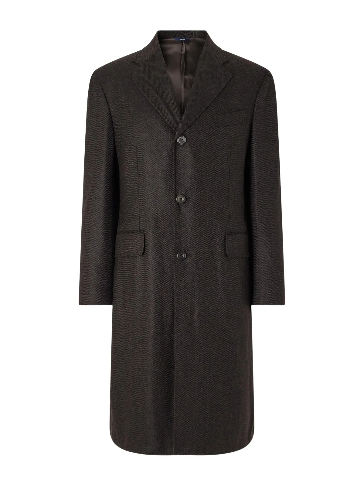 Herringbone Wool Coat - Men Herringbone Wool Coat - Men