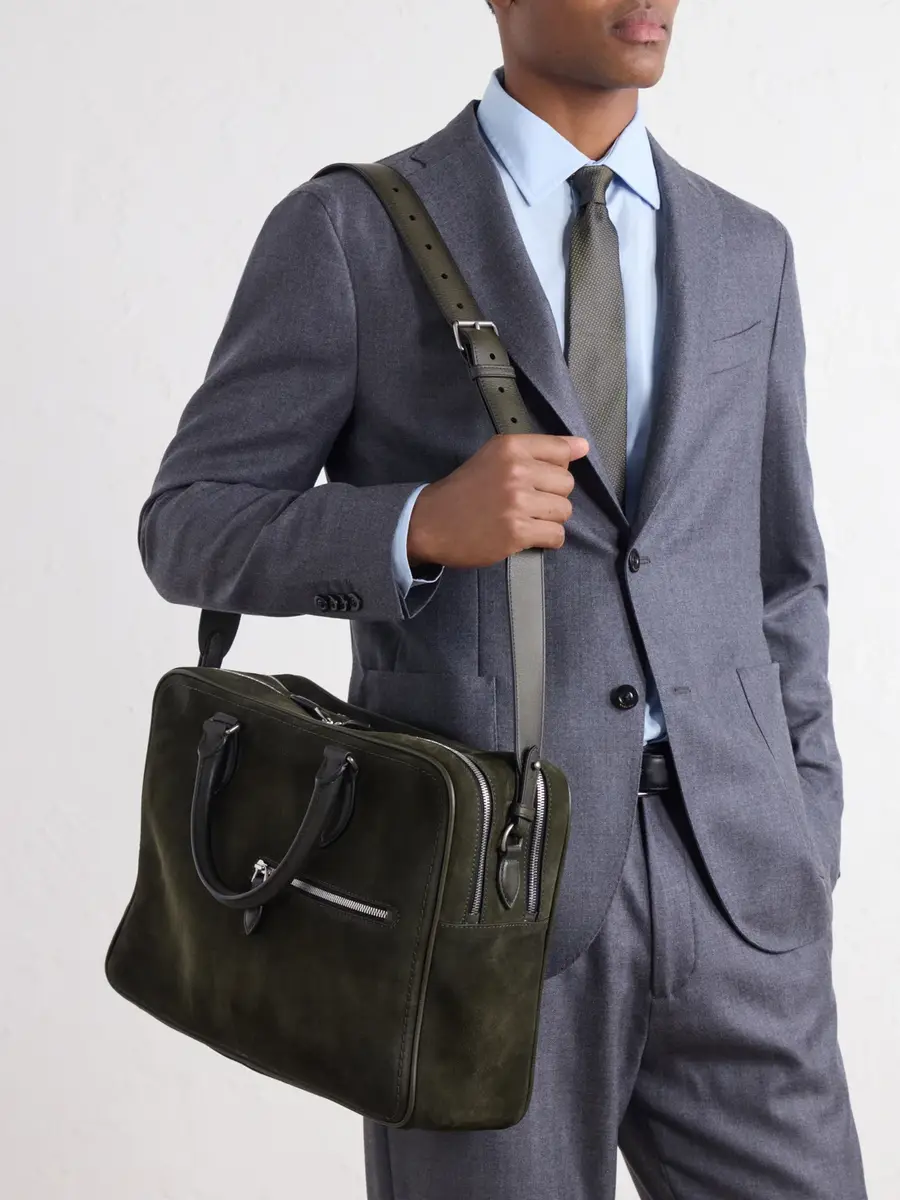 Berluti F088 Leather-Trimmed Suede Briefcase - Men | Thumbnail 3 Berluti F088 Leather-Trimmed Suede Briefcase - Men | Thumbnail 3