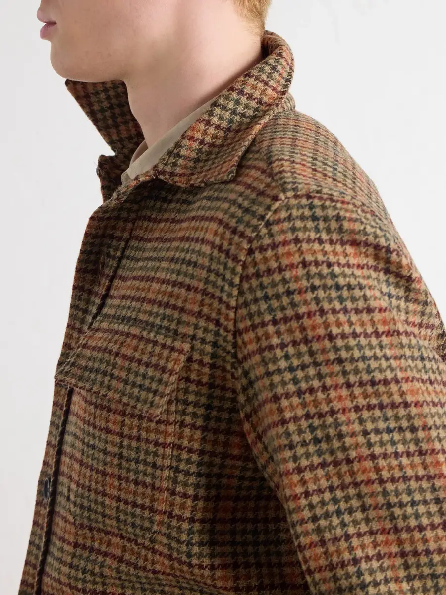 De Petrillo Houndstooth Virgin Wool Overshirt - Men | Thumbnail 5