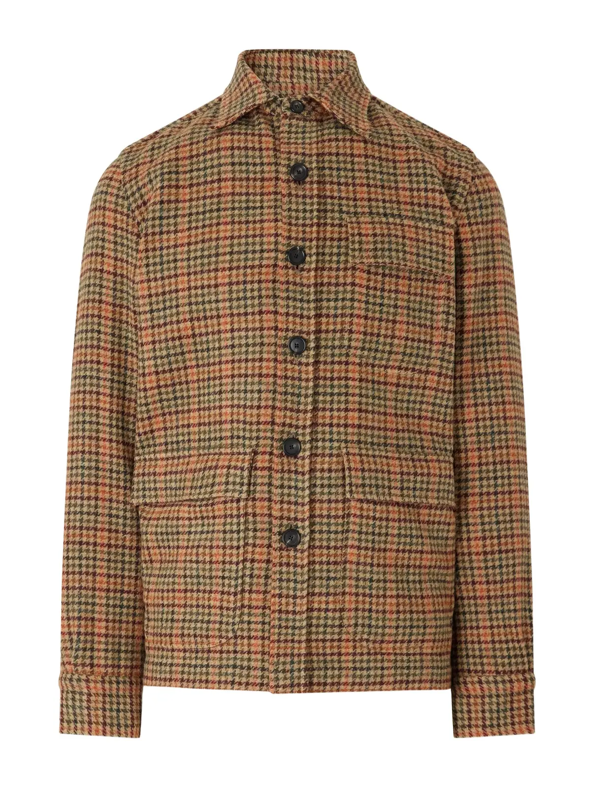 Houndstooth Virgin Wool Overshirt - Men Houndstooth Virgin Wool Overshirt - Men