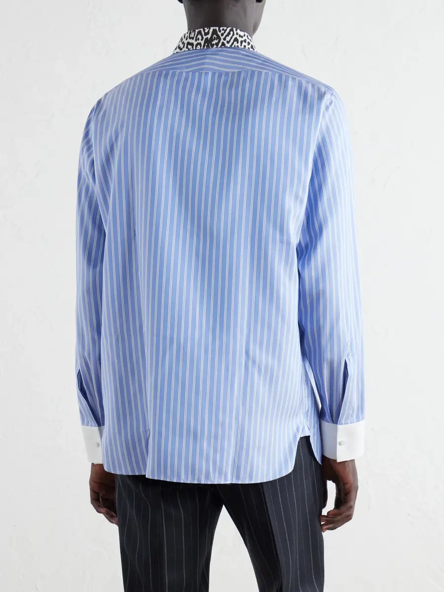 Tom Ford Leopard-Print Classic-Collar Striped Silk-Satin Shirt - Men | Thumbnail 4 Tom Ford Leopard-Print Classic-Collar Striped Silk-Satin Shirt - Men | Thumbnail 4