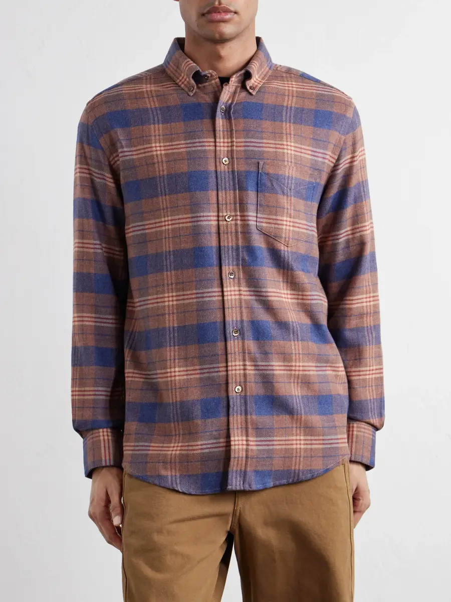 Portuguese Flannel Logia Checked Cotton-Flannel Shirt - Men | Thumbnail 3 Portuguese Flannel Logia Checked Cotton-Flannel Shirt - Men | Thumbnail 3