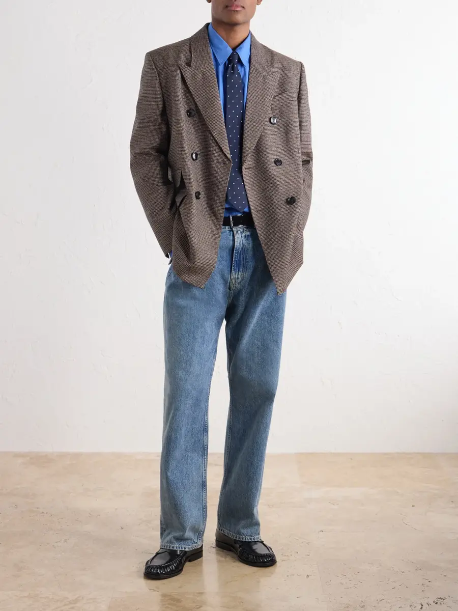 AMI PARIS Double-Breasted Houndstooth Virgin Wool Blazer - Men | Thumbnail 2