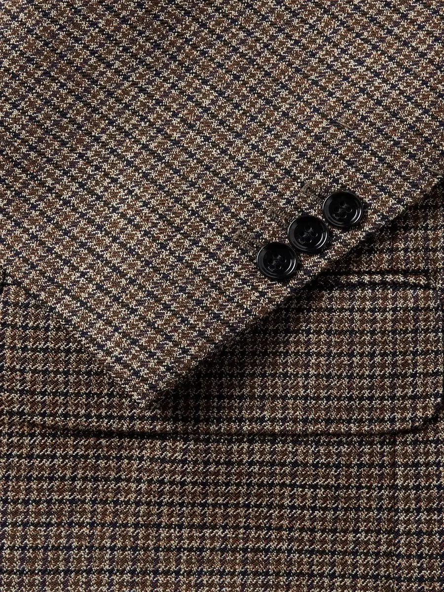 AMI PARIS Double-Breasted Houndstooth Virgin Wool Blazer - Men | Thumbnail 6