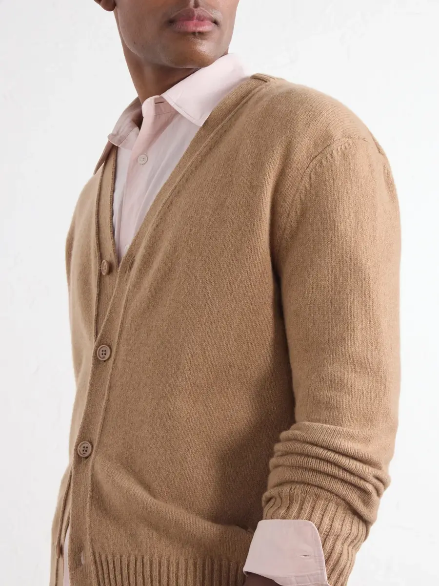 AMI PARIS Logo-Embroidered Cashmere and Wool-Blend Cardigan - Men | Thumbnail 5 AMI PARIS Logo-Embroidered Cashmere and Wool-Blend Cardigan - Men | Thumbnail 5