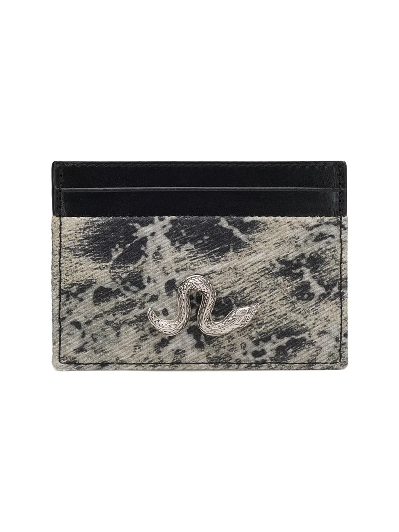 Roberto Cavalli Card Holder with Jaguar Print
