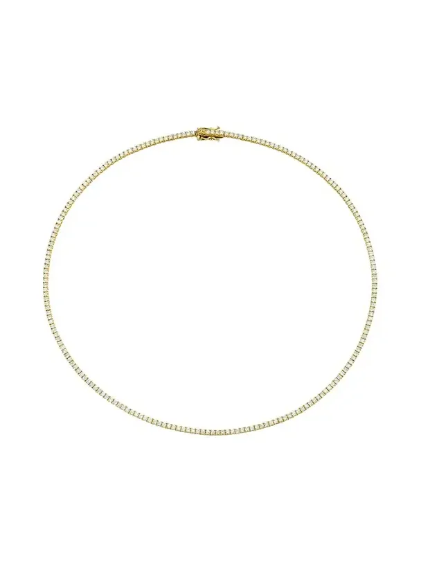 14K Yellow Gold Diamond New Tennis Necklace
