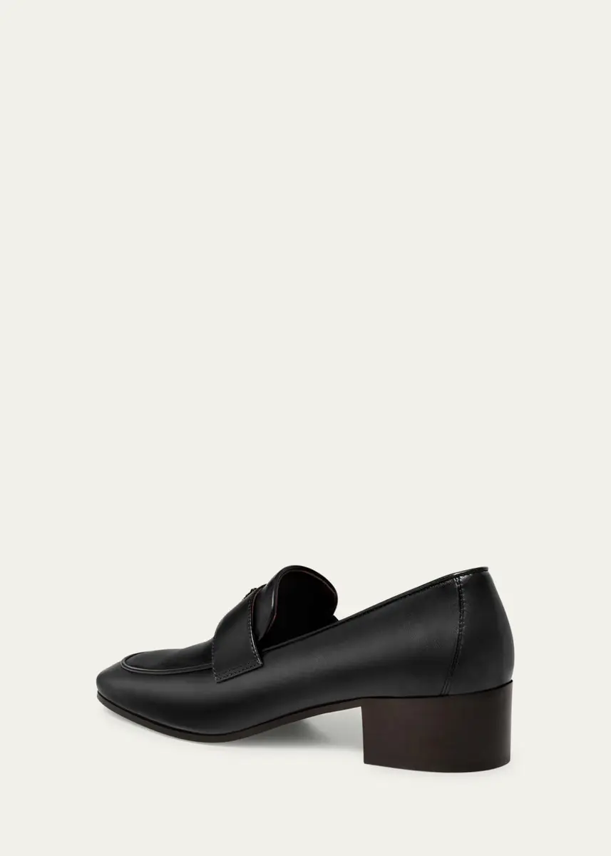 Bougeotte Leather Medallion Heeled Loafers | Thumbnail 2 Bougeotte Leather Medallion Heeled Loafers | Thumbnail 2