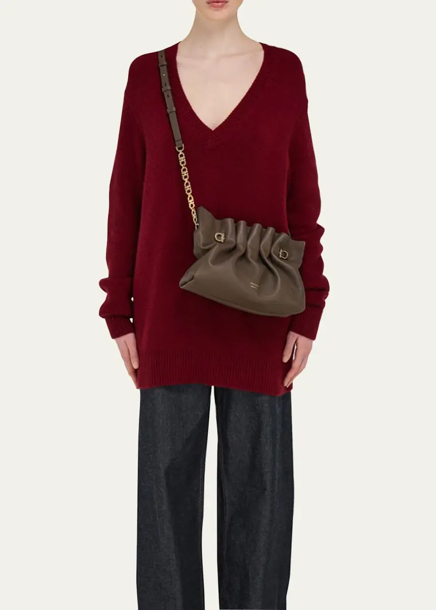 Ferragamo Small Piercing Nappa Leather Shoulder Bag | Thumbnail 2 Ferragamo Small Piercing Nappa Leather Shoulder Bag | Thumbnail 2