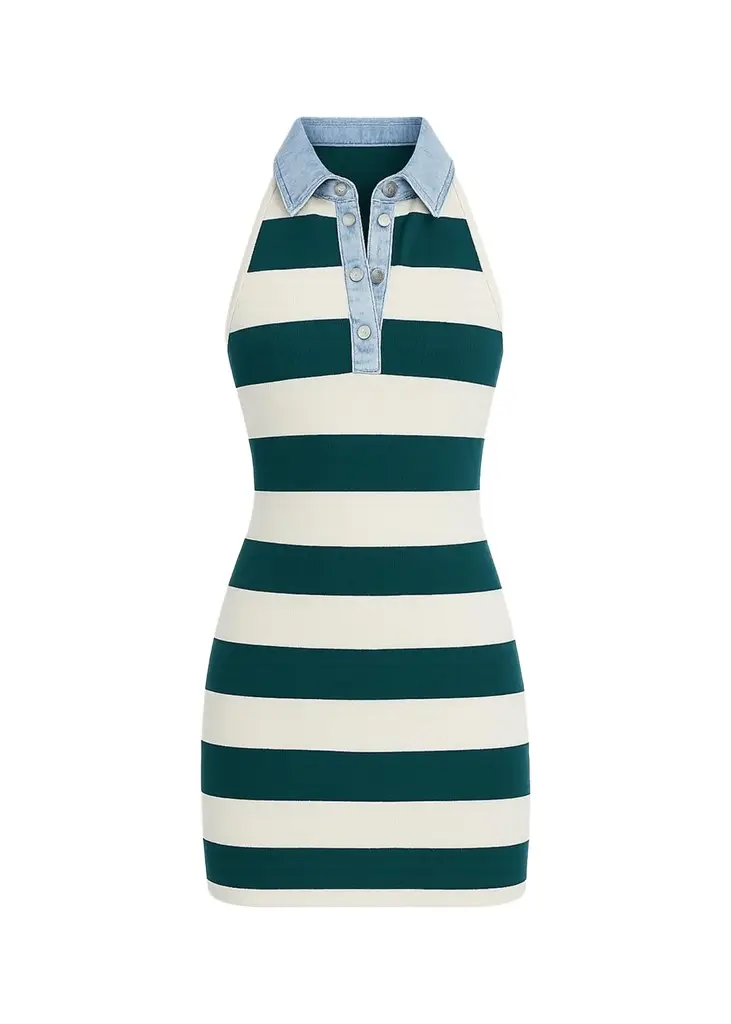 SEROYA Jones Striped Mini Dress