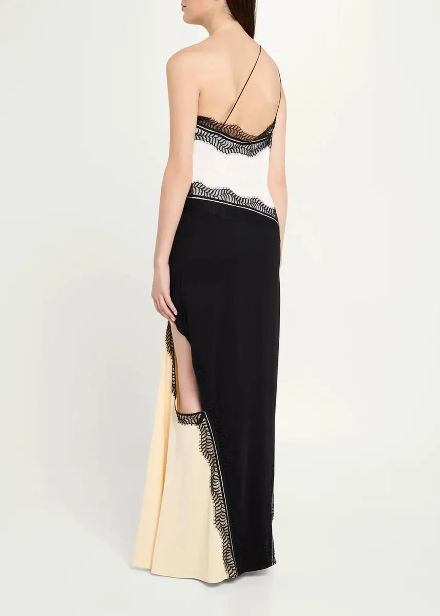 Christopher Esber Keira Split Lace One-Shoulder Cutaway Dress | Thumbnail 3 Christopher Esber Keira Split Lace One-Shoulder Cutaway Dress | Thumbnail 3