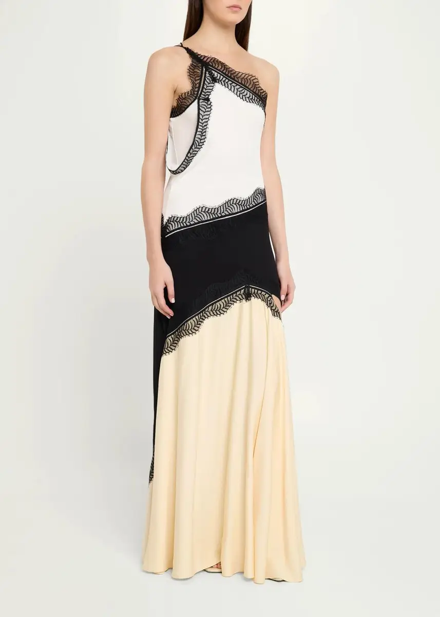 Christopher Esber Keira Split Lace One-Shoulder Cutaway Dress | Thumbnail 4 Christopher Esber Keira Split Lace One-Shoulder Cutaway Dress | Thumbnail 4