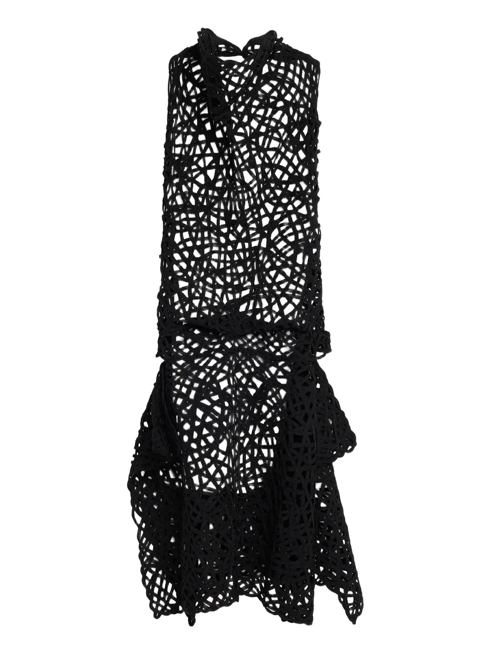 Lattice Embroidered Layered Halter Midi Dress Lattice Embroidered Layered Halter Midi Dress