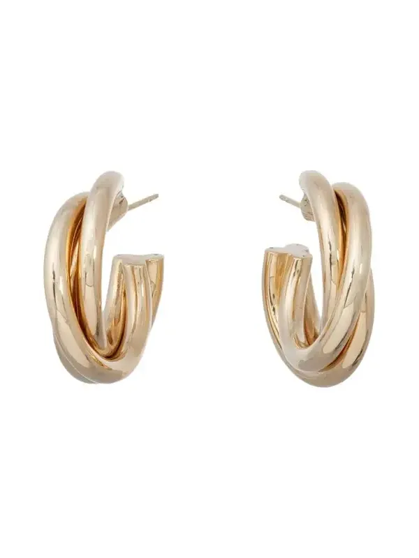 SIDNEY GARBER 18K Yellow Gold Triple Intertwined Hoop Earrings | Thumbnail 1 SIDNEY GARBER 18K Yellow Gold Triple Intertwined Hoop Earrings | Thumbnail 1