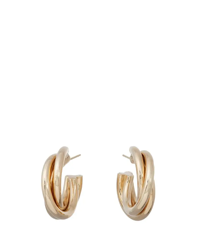 18K Yellow Gold Triple Intertwined Hoop Earrings 18K Yellow Gold Triple Intertwined Hoop Earrings