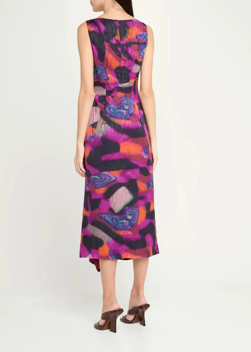 Dries Van Noten Dropps Sleeveless Ruched Ruffle Midi Dress | Thumbnail 3 Dries Van Noten Dropps Sleeveless Ruched Ruffle Midi Dress | Thumbnail 3