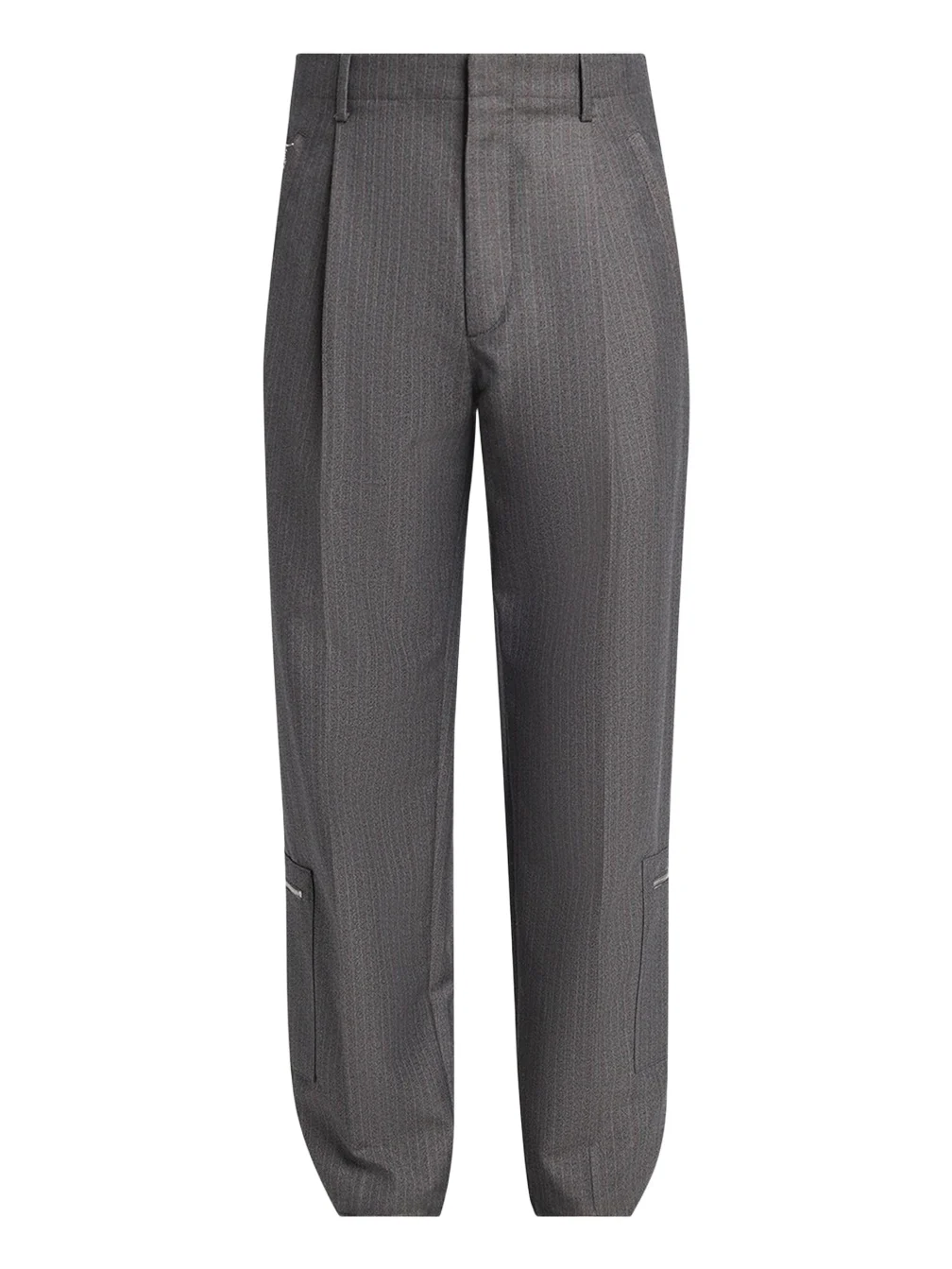 Men's Cargo Pocket Shadow Stripe Pleated Trousers Men's Cargo Pocket Shadow Stripe Pleated Trousers