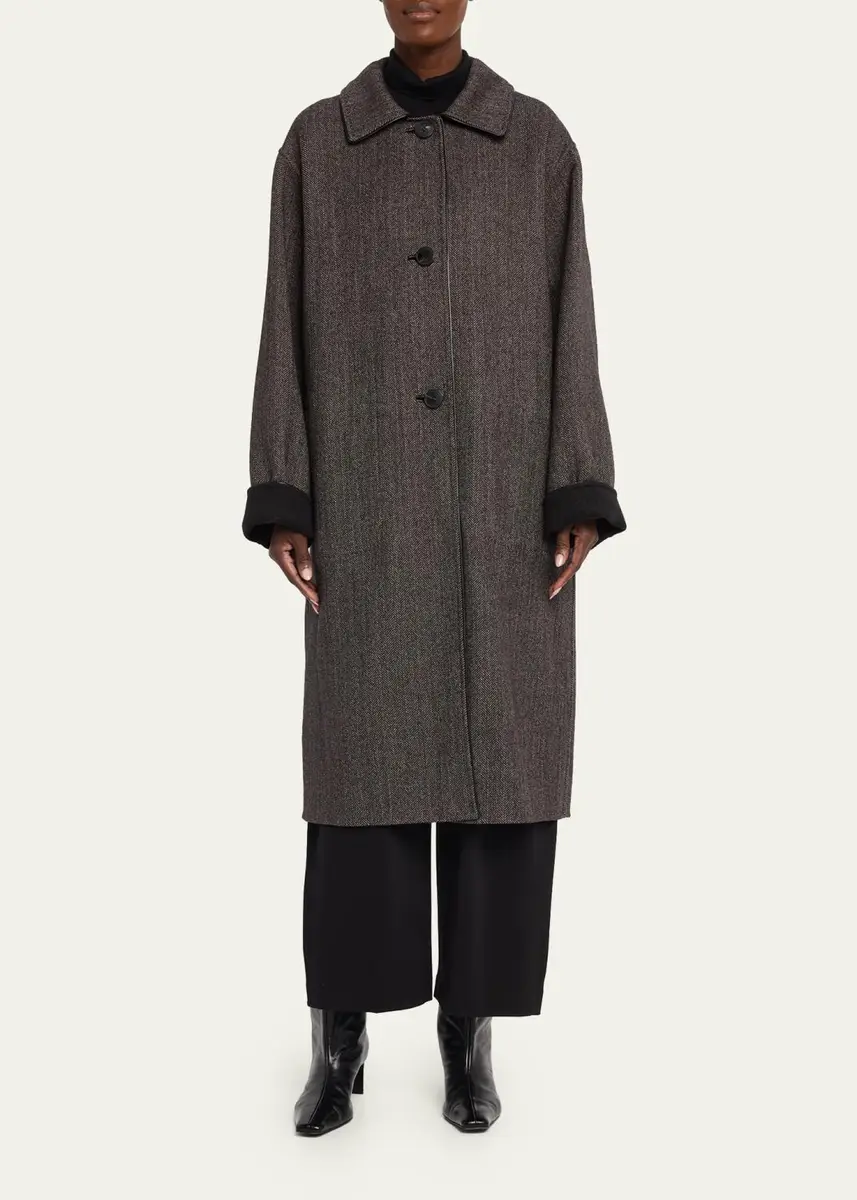 Lafayette 148 New York Oversized Reversible Wool-Cashmere Coat | Thumbnail 2 Lafayette 148 New York Oversized Reversible Wool-Cashmere Coat | Thumbnail 2