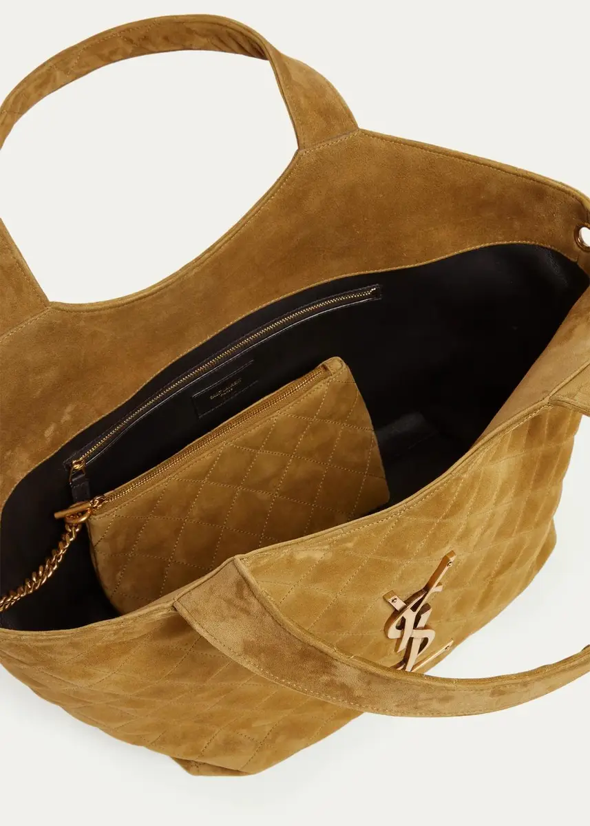 Saint Laurent Icare Medium Quilted Suede Tote Bag | Thumbnail 8 Saint Laurent Icare Medium Quilted Suede Tote Bag | Thumbnail 8