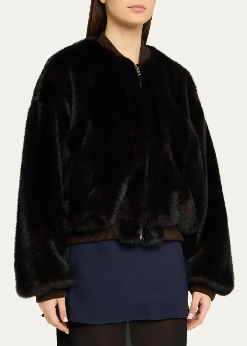 Maison Margiela Faux Fur Bomber Jacket | Thumbnail 4 Maison Margiela Faux Fur Bomber Jacket | Thumbnail 4