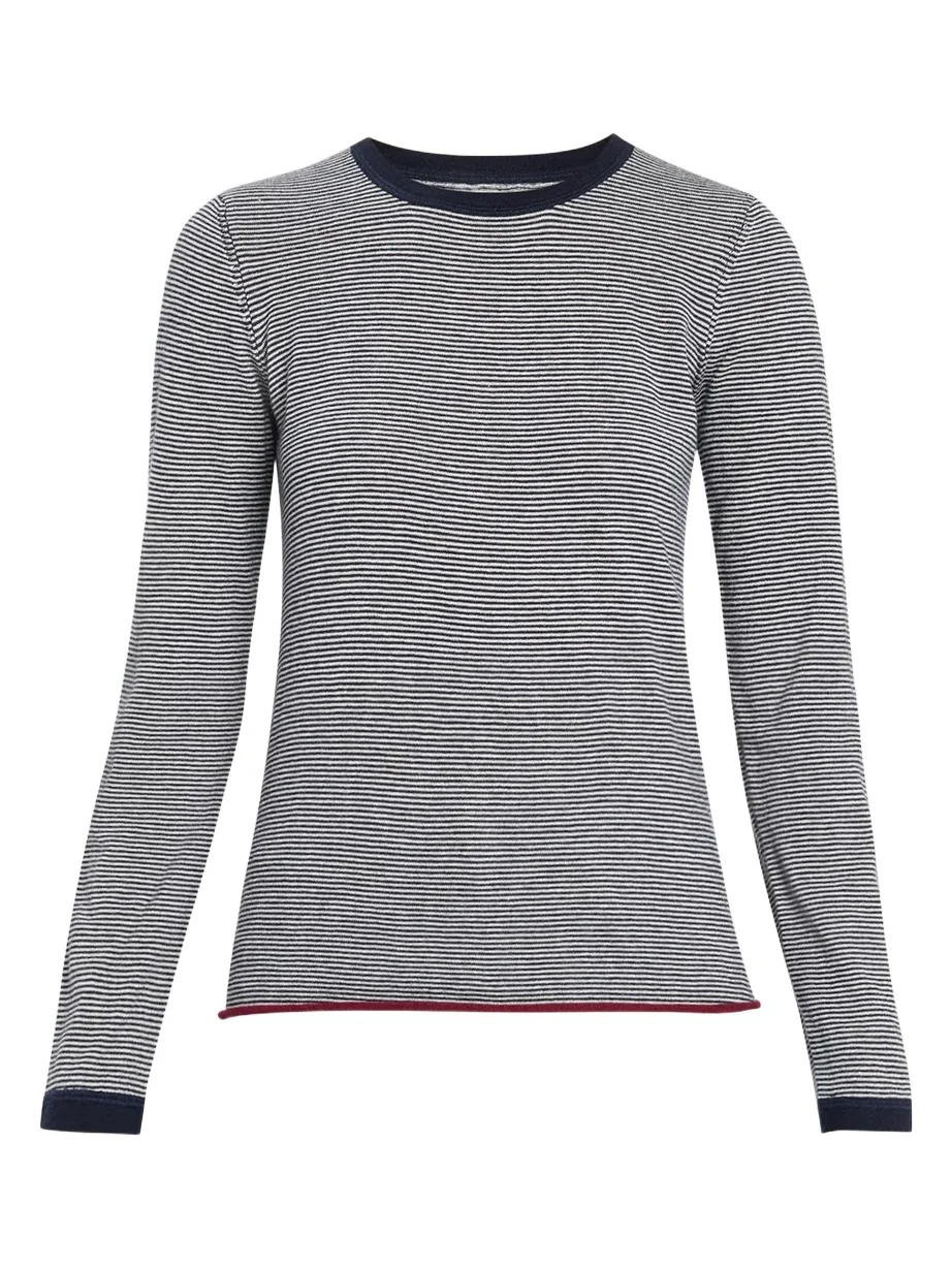 Cashmere Striped Knit Sweater