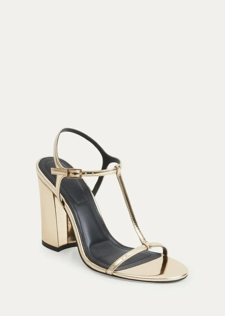 Simkhai 90mm Stacey Metallic Leather T-Strap Sandals | Thumbnail 2 Simkhai 90mm Stacey Metallic Leather T-Strap Sandals | Thumbnail 2