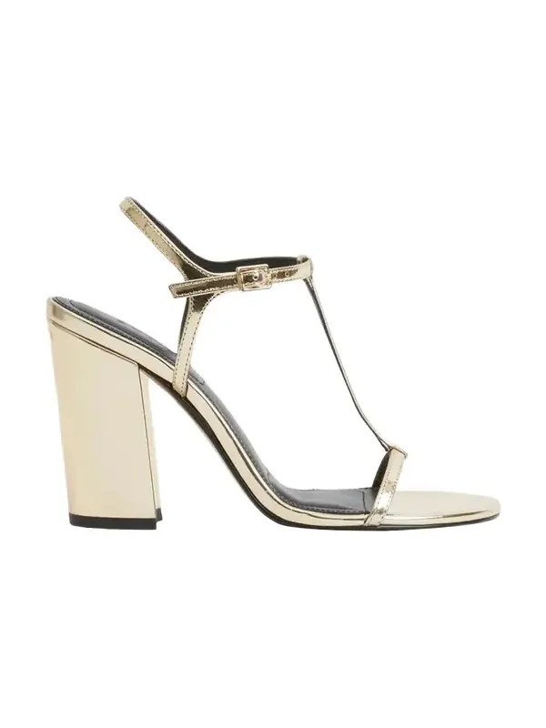 90mm Stacey Metallic Leather T-Strap Sandals 90mm Stacey Metallic Leather T-Strap Sandals