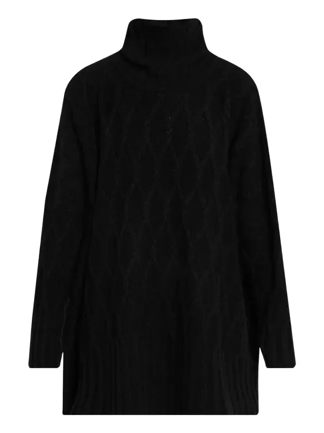 Eskandar Cashmere Cable Roll Neck - Long Length