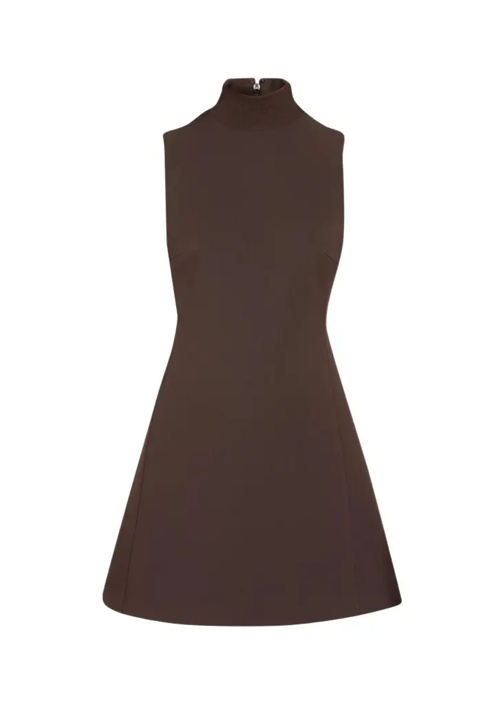 Theory Turtleneck A-Line Sleeveless Mini Dress